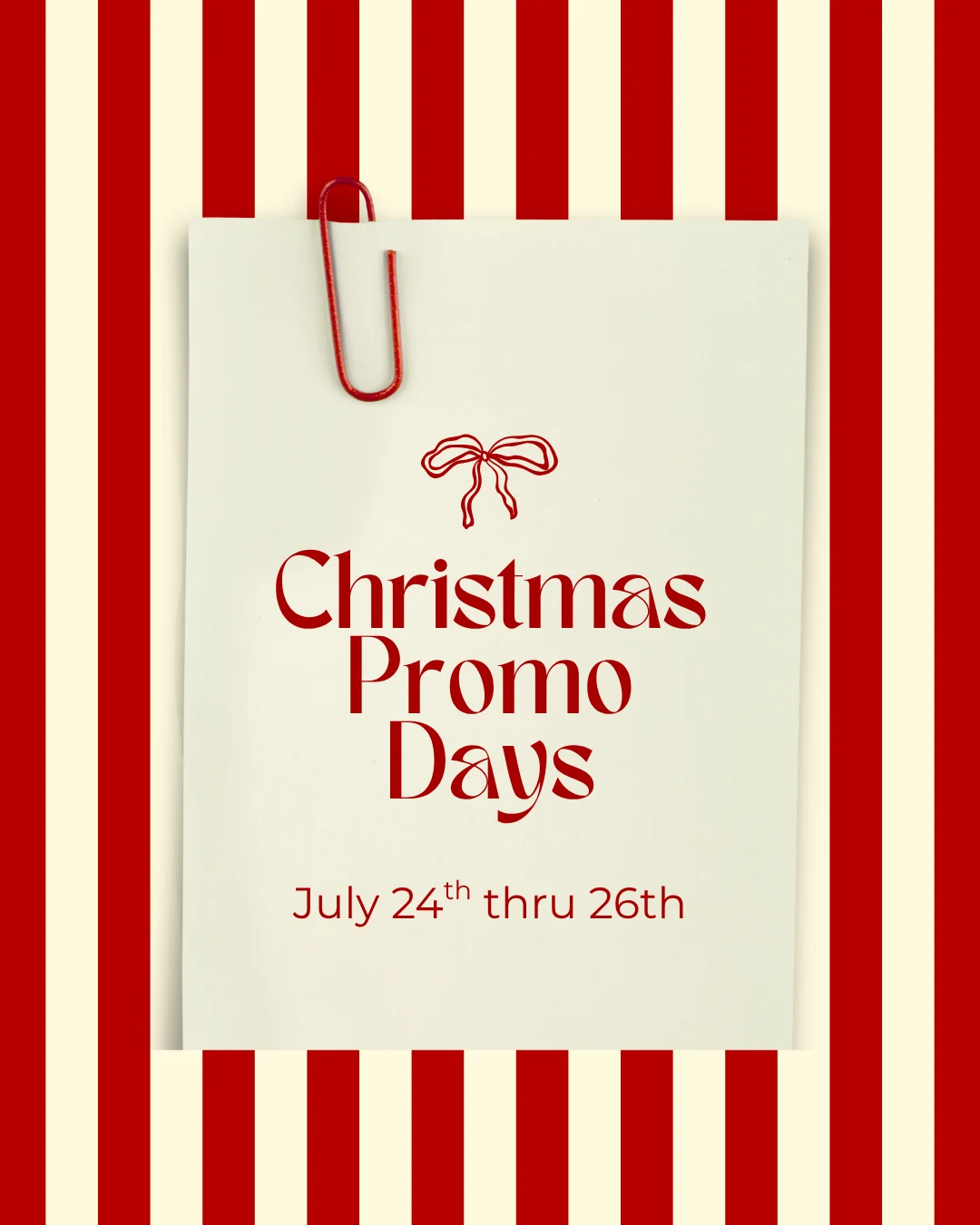 Christmas Promo Days at SMP Creative Studio, July 24th through 26th